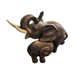 Elephant Family Andrea by Sadek 2992 Mother and Baby Trunk Up Precious